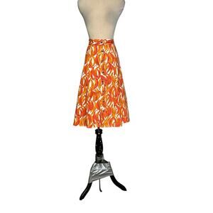 Anthropolgie Maeve Banana Grove A line Denim midi Skirt Size 12